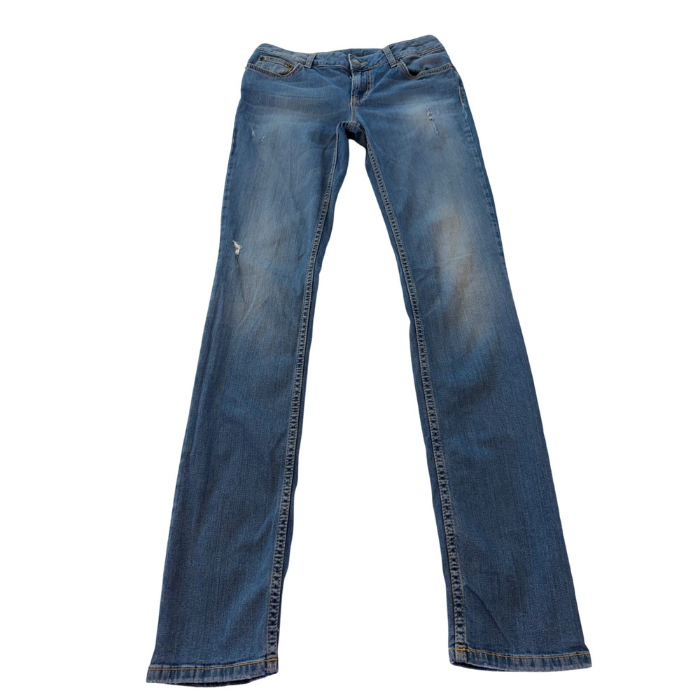 RED Valentino Women Distressed Straight Leg Jeans Medium Wash Size 28